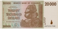 Zimbabwe 20000 2008 UNC P-73/a